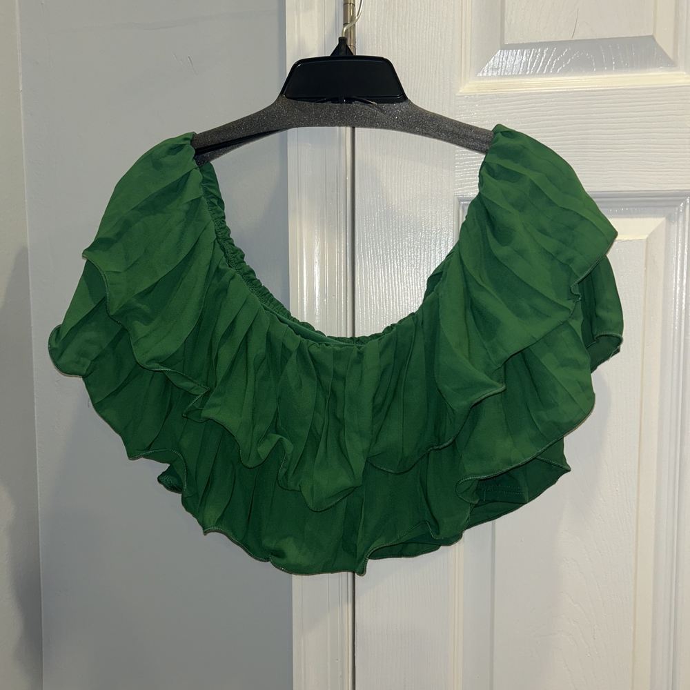 Green Ruffled Women's Top